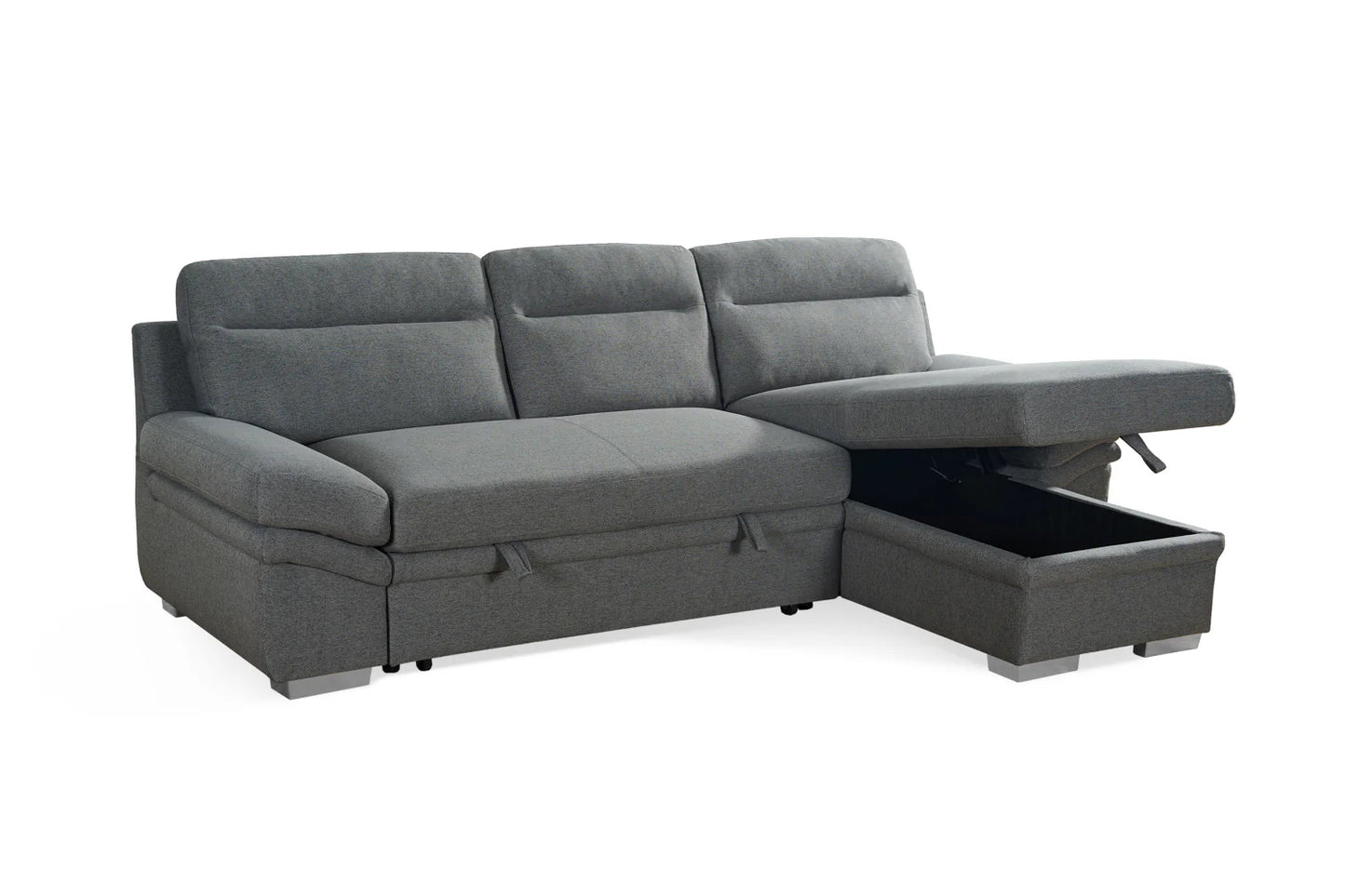 Astra Grey Corner Sofa Bed in Charcoal Grey