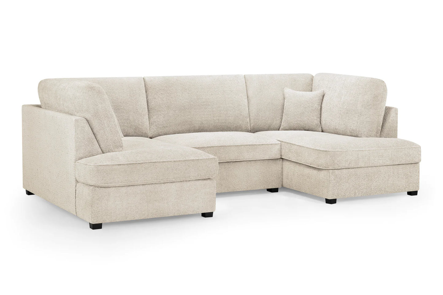 Carnaby Sofa U Shape Corner in Cream Boucle Fabric