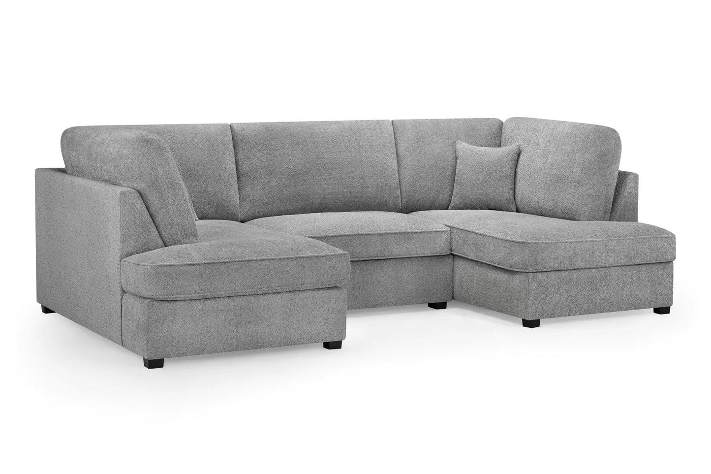Carnaby Sofa U Shape Corner in Grey Boucle Fabric