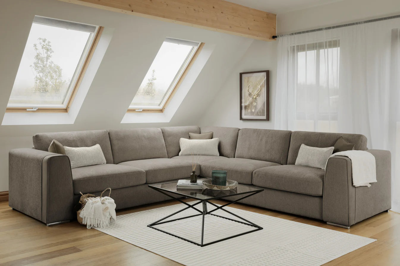 Naples Large Corner Sofa in Mocha
