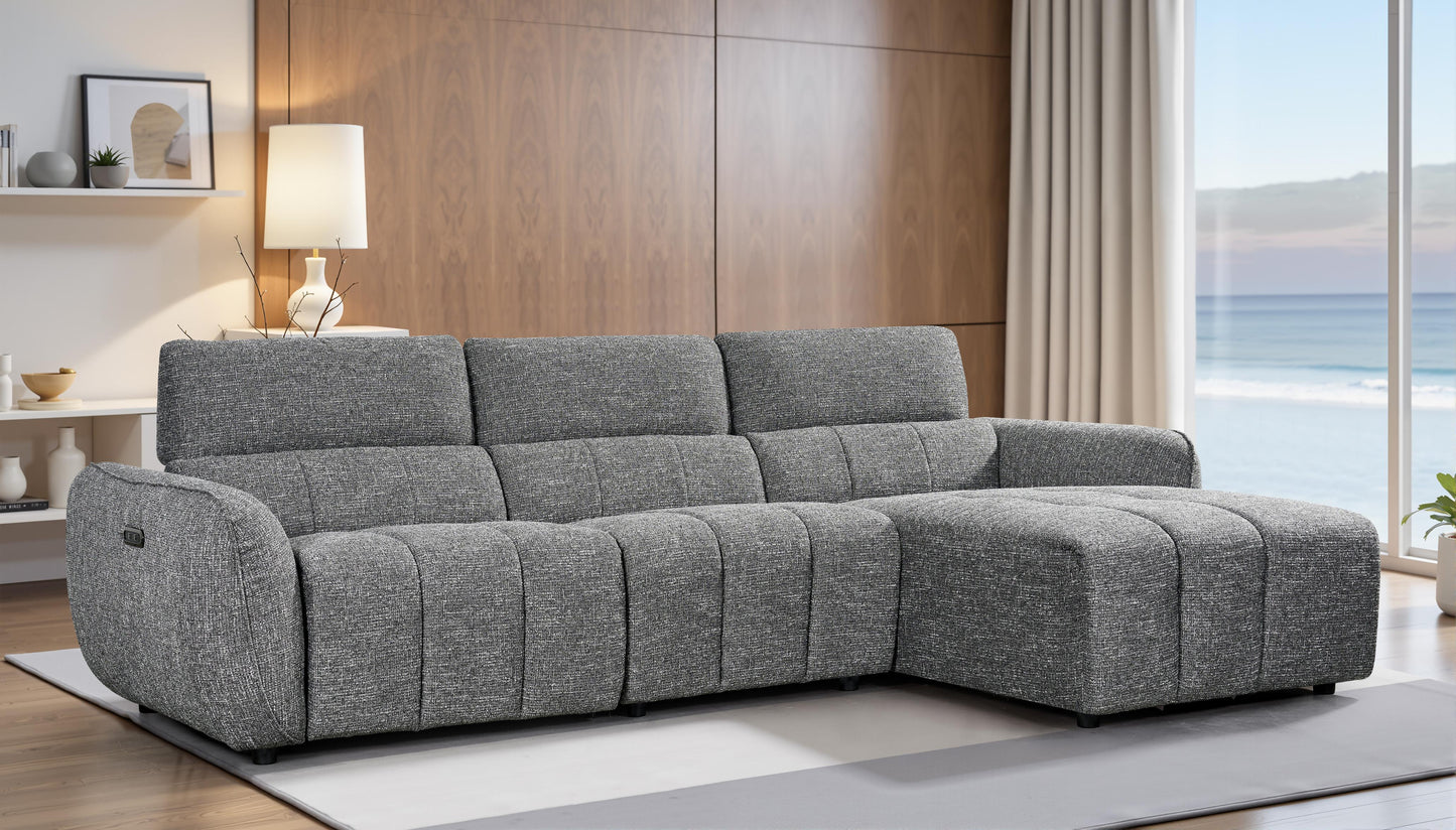 Triton Fabric Electric Recliner Corner Sofa