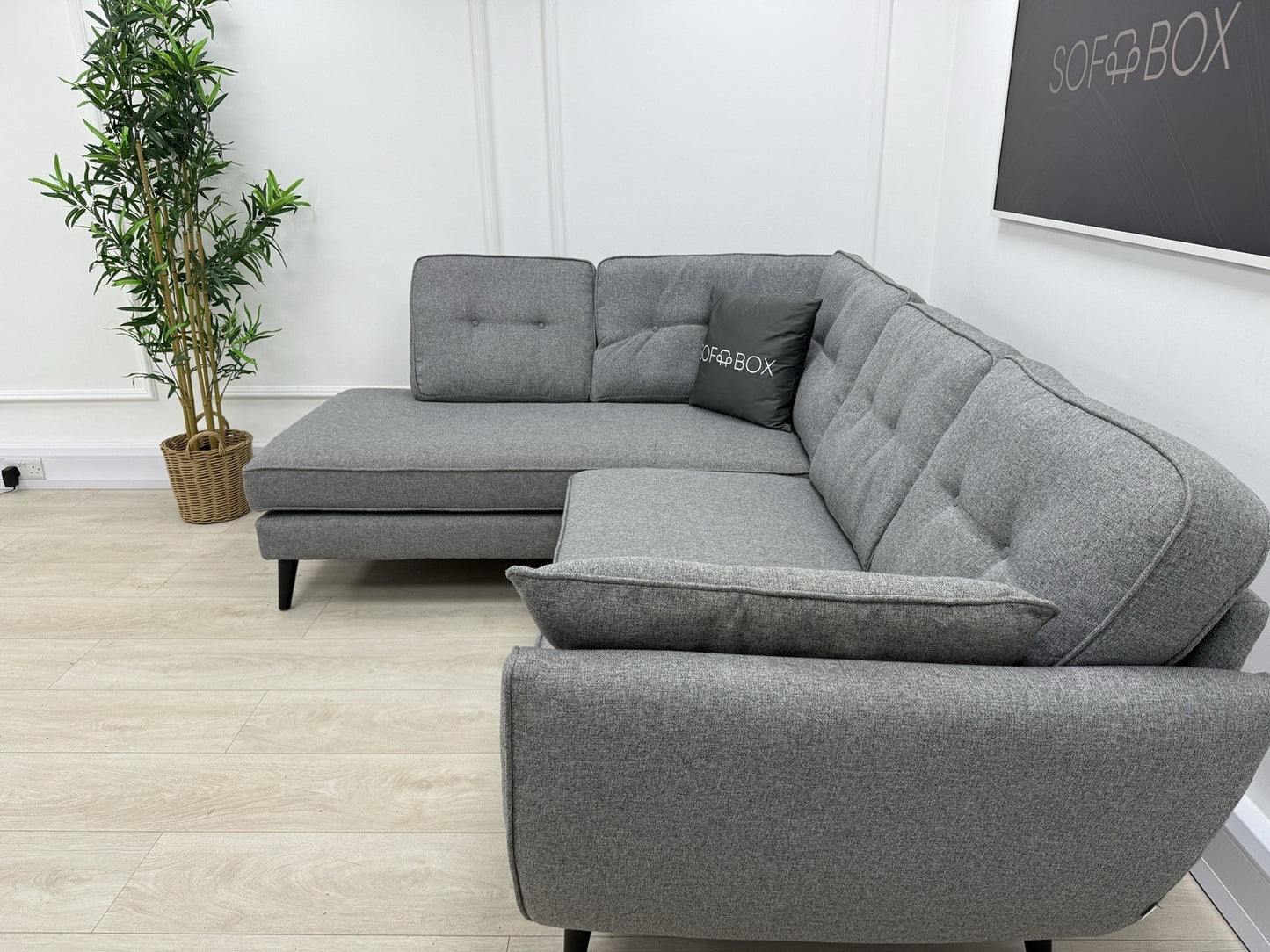 DFS Zinc French Connection Corner Sofa In Grey