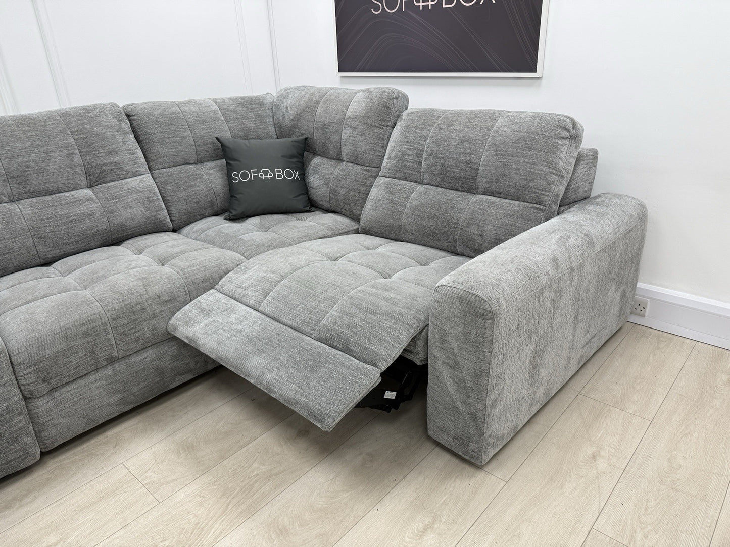 DFS Steller Motion Recliner Corner Sofa In Grey Mist