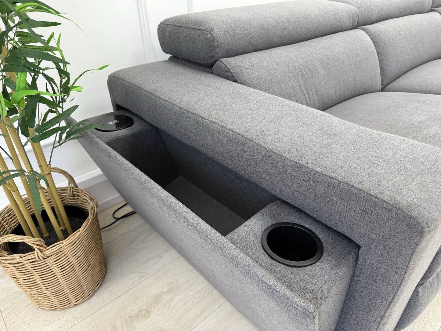 DFS Wander Power Recliner Corner Sofa In Charcoal Grey