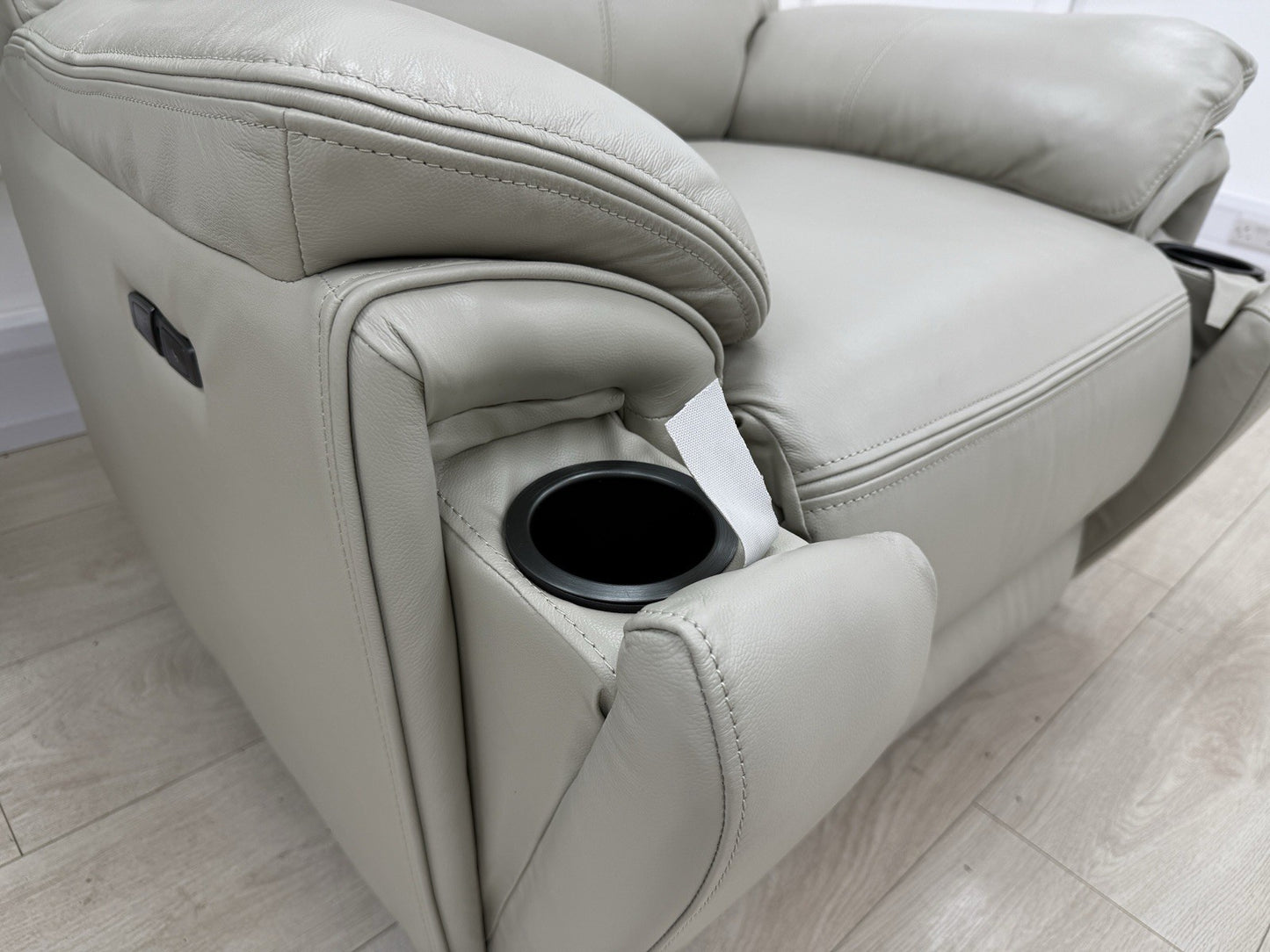 DFS Trek Power Recliner Chair In Grey Leather