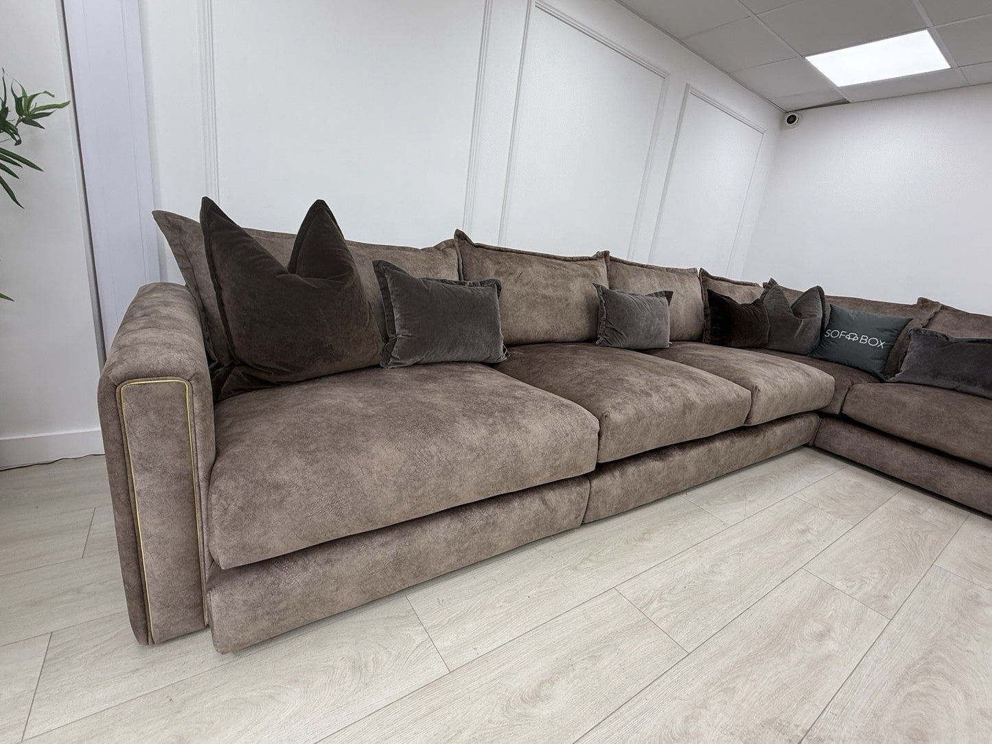 DFS Devine XL Corner Sofa In Chocolate