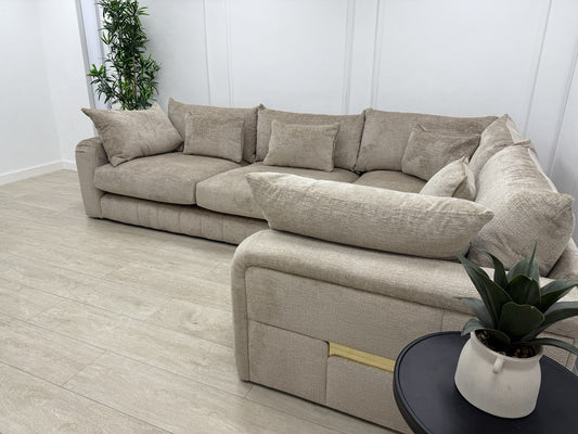 Sofology The Westwood Teddy Chenille Natural Corner Sofa
