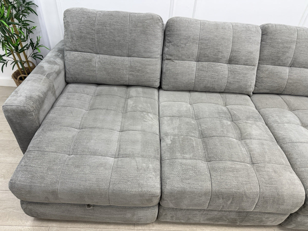 DFS Steller U Shape Power Slider Sofa In Mist Grey