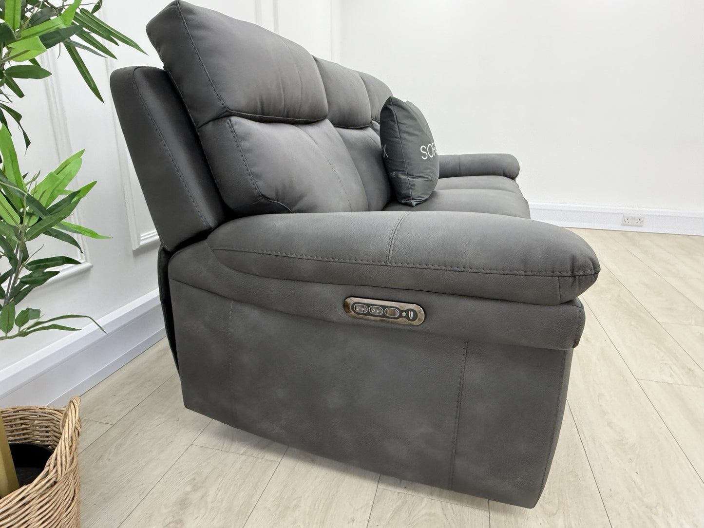 Furniture Village Serene 3 Seater Sofa With Power Recliner, Headrest & Lumbar