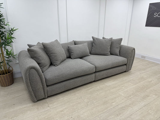 Sofology Marble Arch 4 Seater Split Sofa In Grey Boucle Fabric