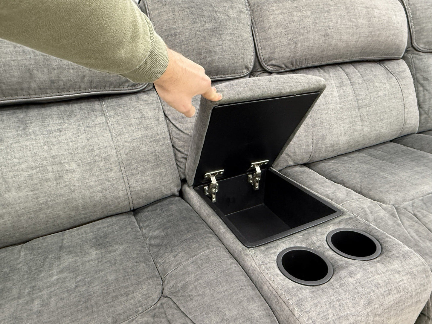 Harveys Brooklyn Power Recliner Corner Sofa In Charcoal Grey