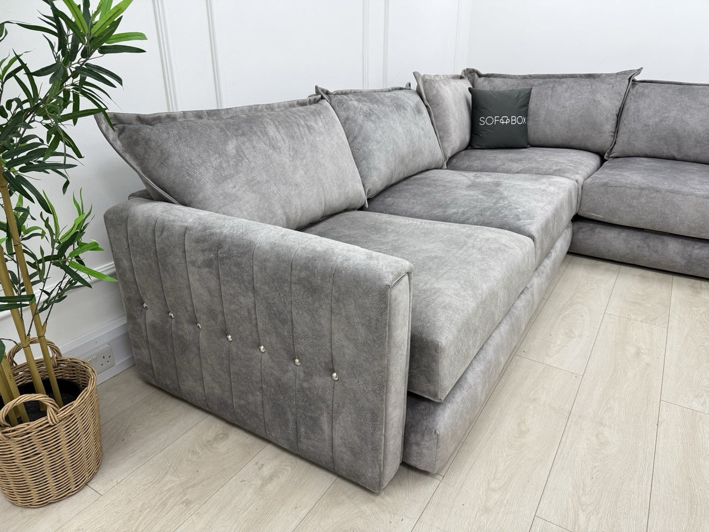 DFS Devine Corner Sofa In Light Grey