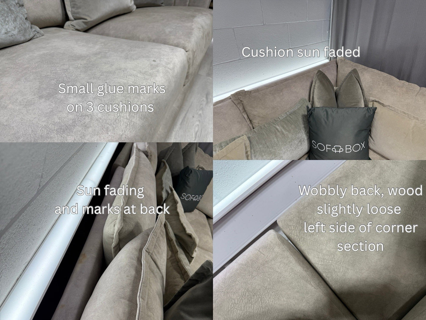 DFS Devine Large Corner Sofa & Footstool In Oatmeal