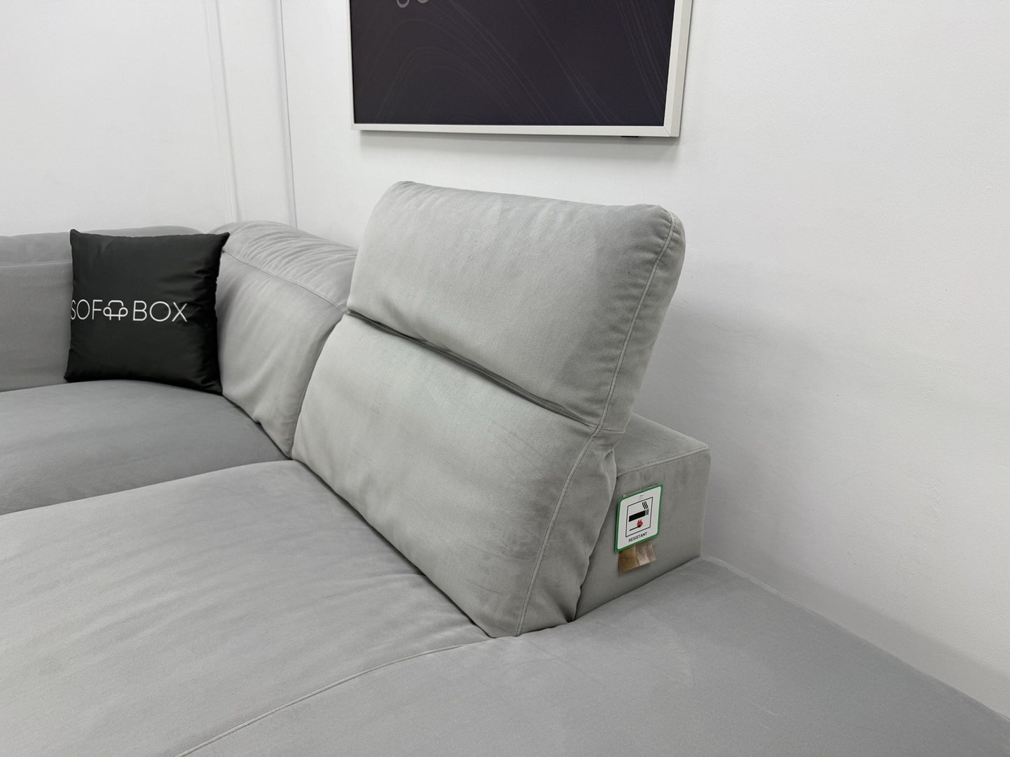 Natuzzi Speranza Corner Sofa In Grey Velvet
