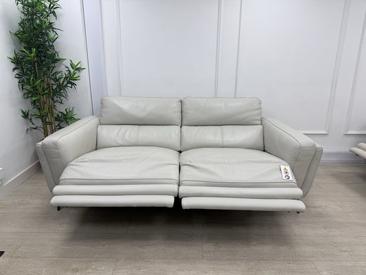 DFS San Antonio 3 Seater Power Recliner Heated Sofa In Fossil Leather