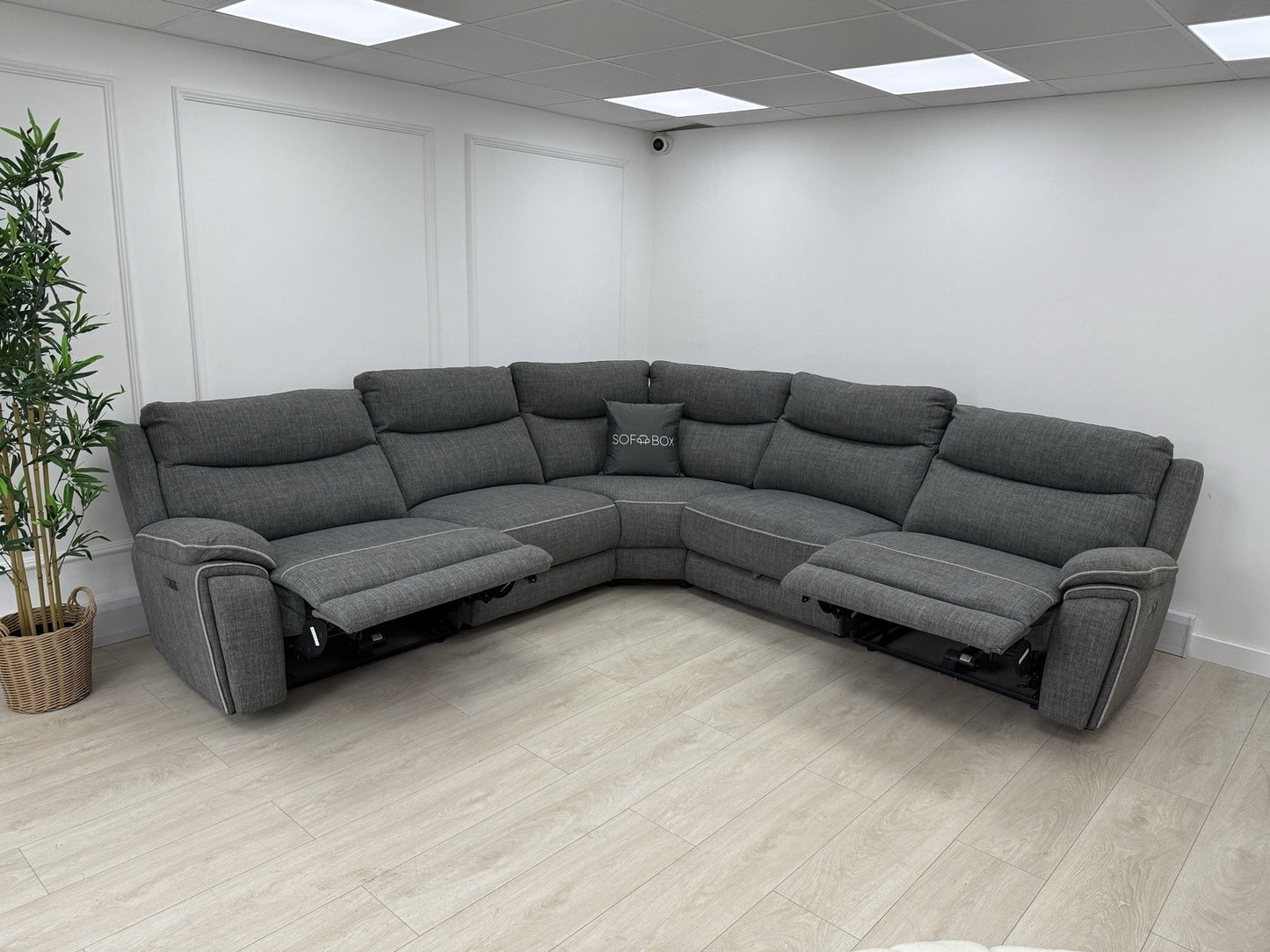 DFS Trek Power Recliner Corner Sofa In Grey