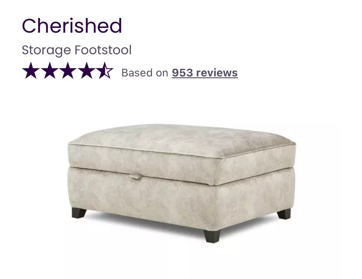 DFS Cherished Corner Sofa & Footstool Set In Oatmeal