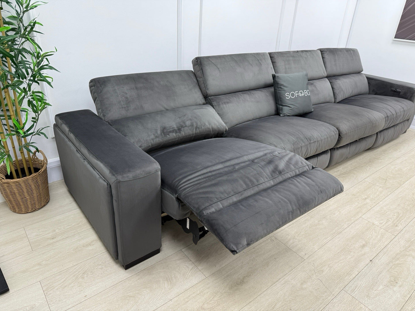 DFS Wander XL 6 Seater Power Recliner In Charcoal Velvet