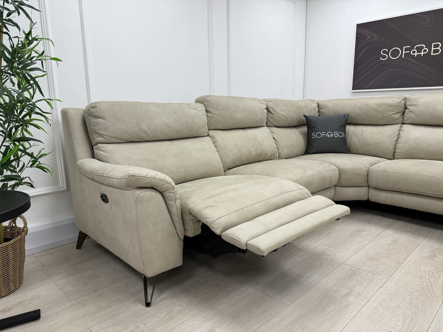 Furniture Village Contempo Corner Sofa In Beige