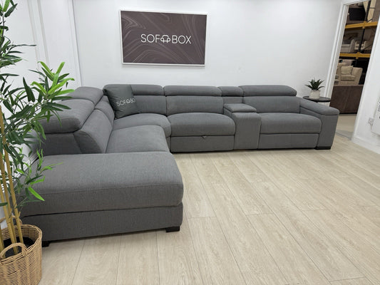 DFS Hike / Wander Storeaway Power Recliner Corner Sofa In Grey