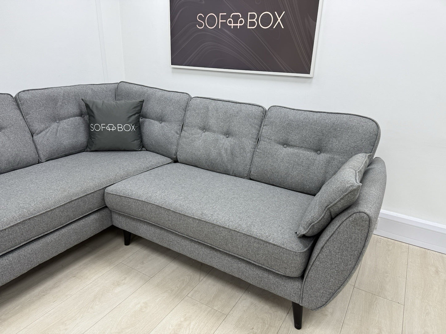 DFS Zinc French Connection Corner Sofa In Grey