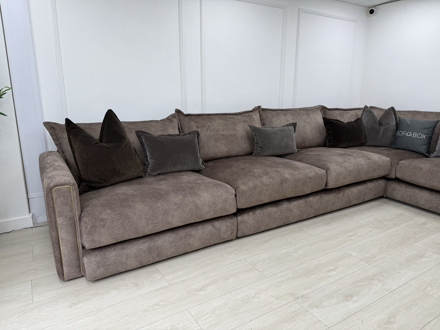DFS Devine XL Corner Sofa In Chocolate