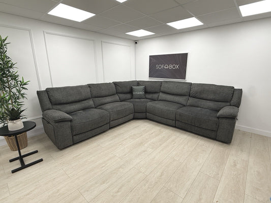 DFS Iverson Power Recliner Corner Sofa In Dark Grey