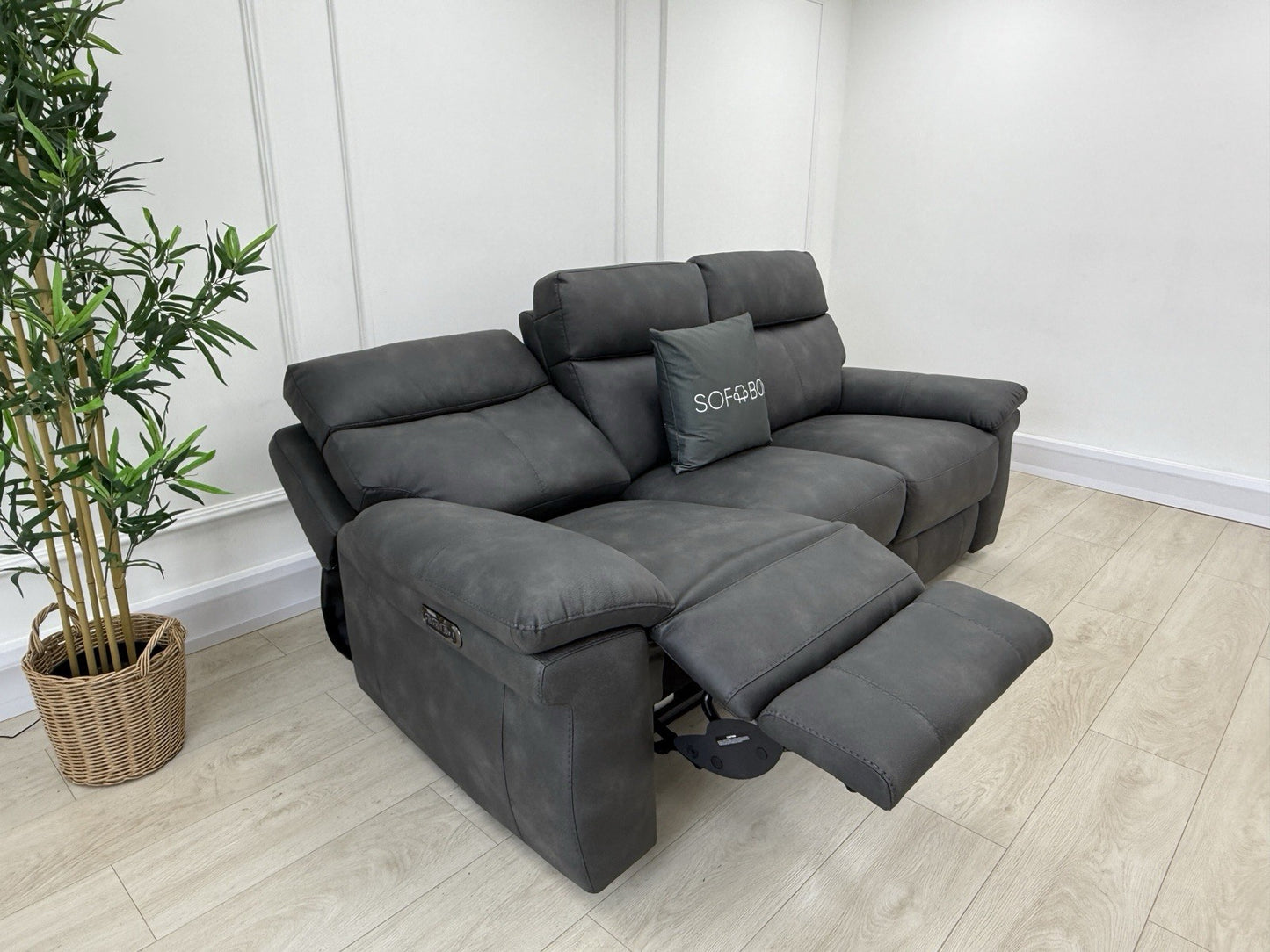 Furniture Village Serene 3 Seater Sofa With Power Recliner, Headrest & Lumbar