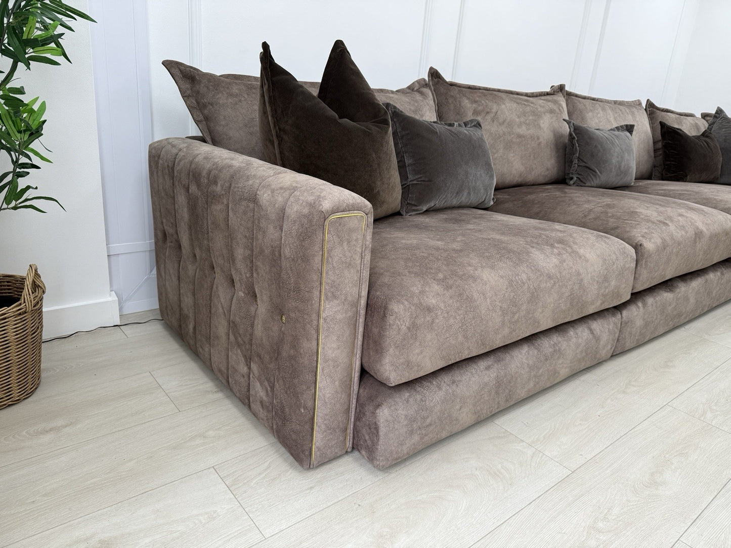 DFS Devine XL Corner Sofa In Chocolate