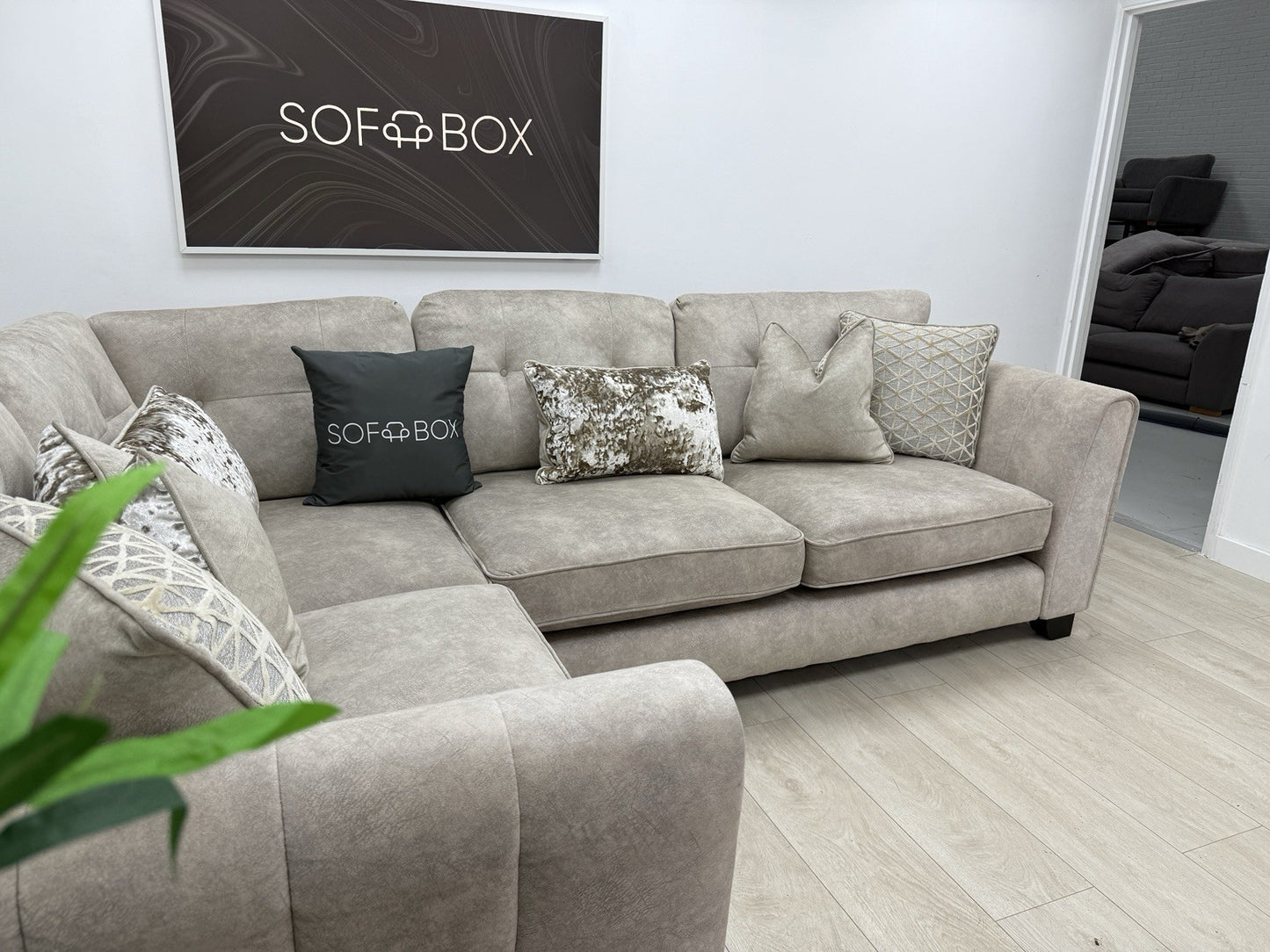 Furniture Village Ariana Formal Back Corner Sofa In Cream