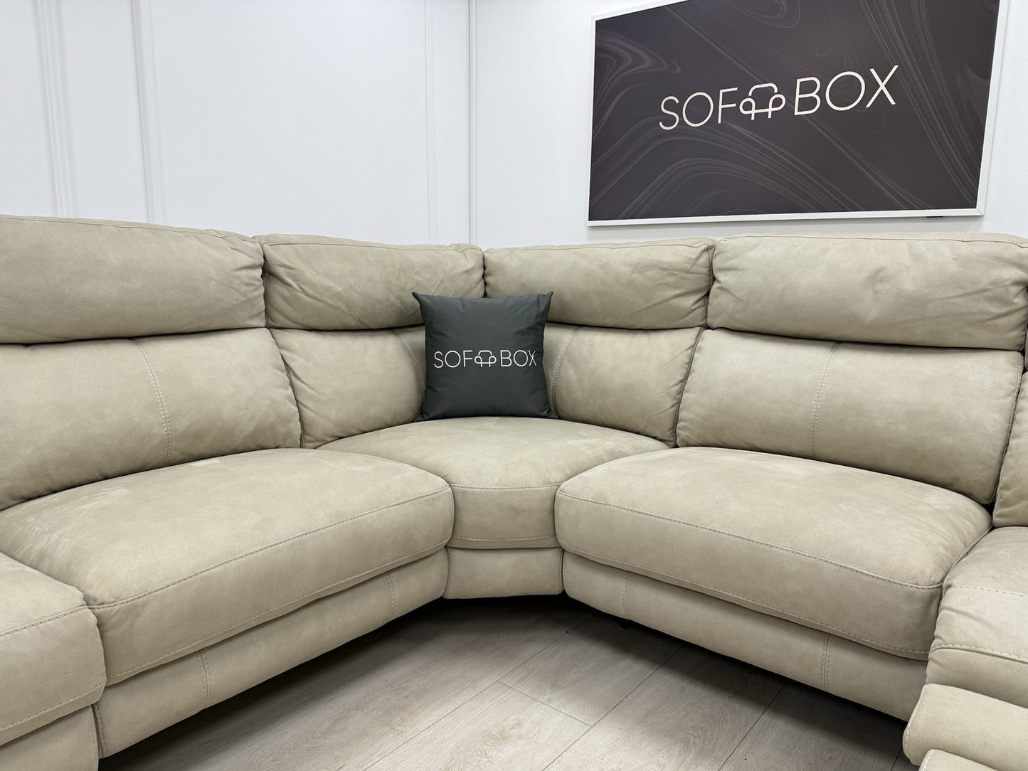 Furniture Village Contempo Corner Sofa In Beige