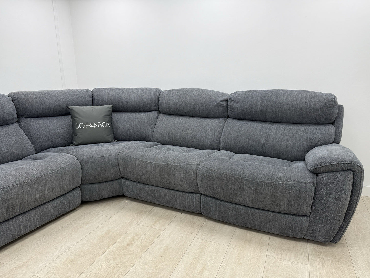 Sofology Radleigh Power Recliner Corner Sofa In Blue