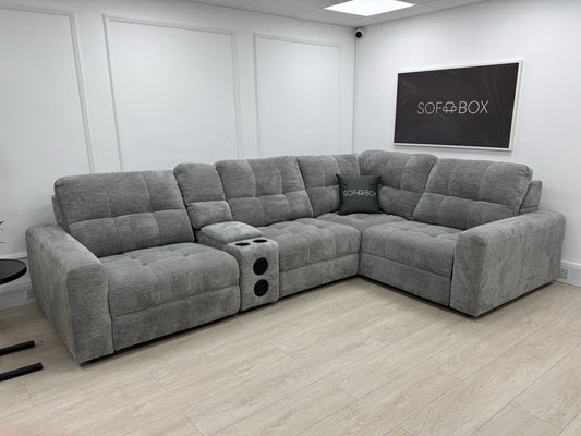 DFS Steller Motion Recliner Corner Sofa In Grey Mist