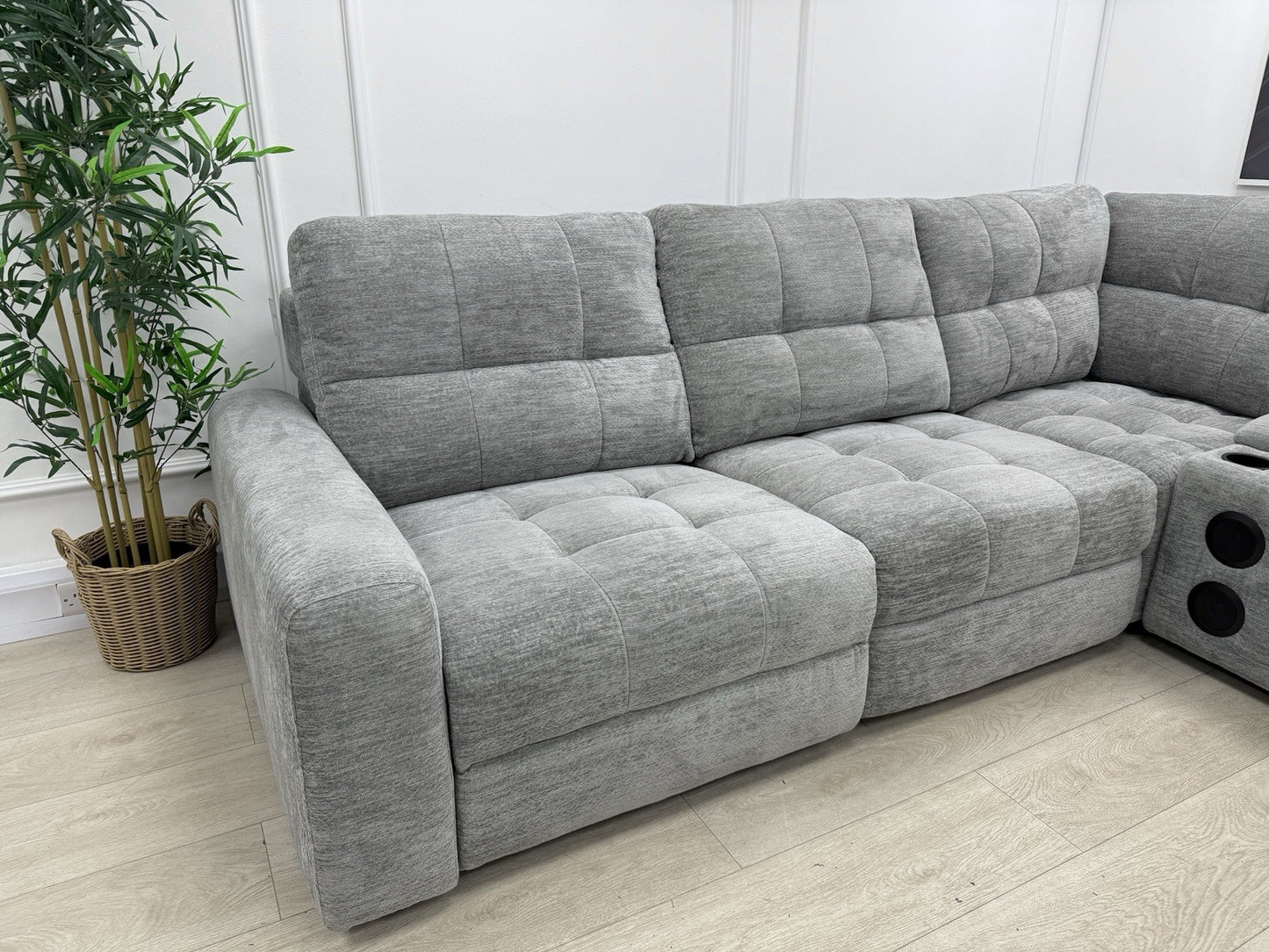 DFS Steller Power Recliner Corner Sofa In Mist Grey