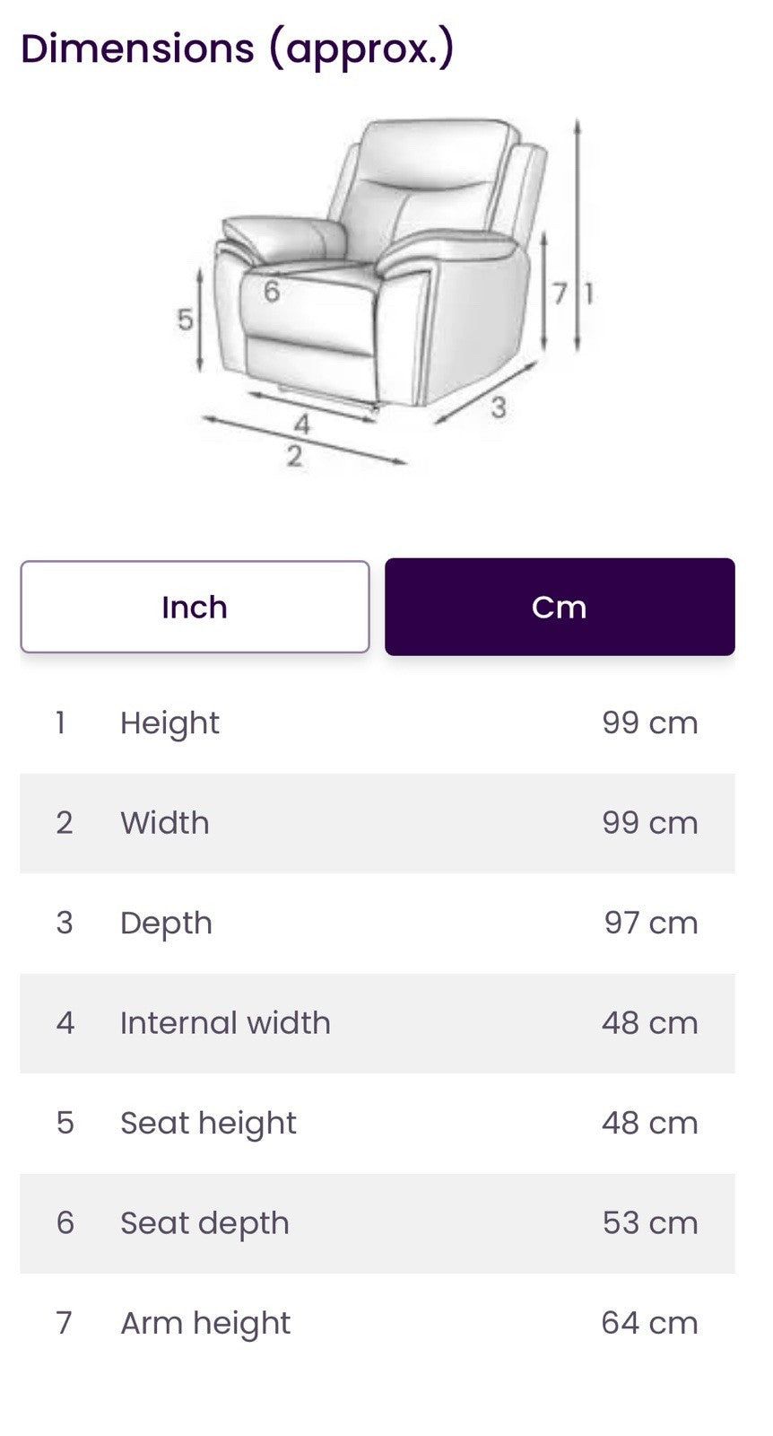 DFS Trek Power Recliner Armchair In Grey Fabric