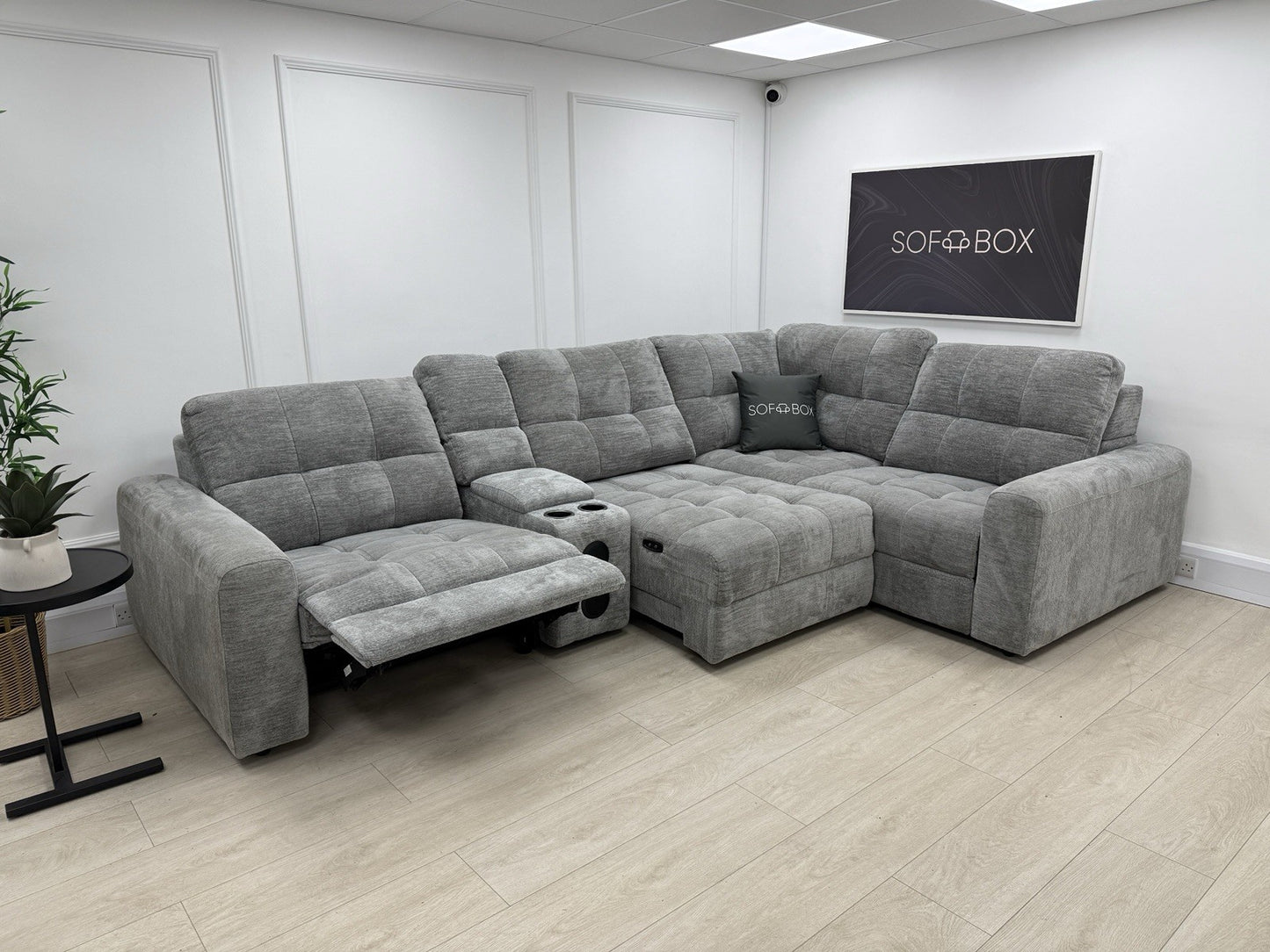 DFS Steller Motion Recliner Corner Sofa In Grey Mist