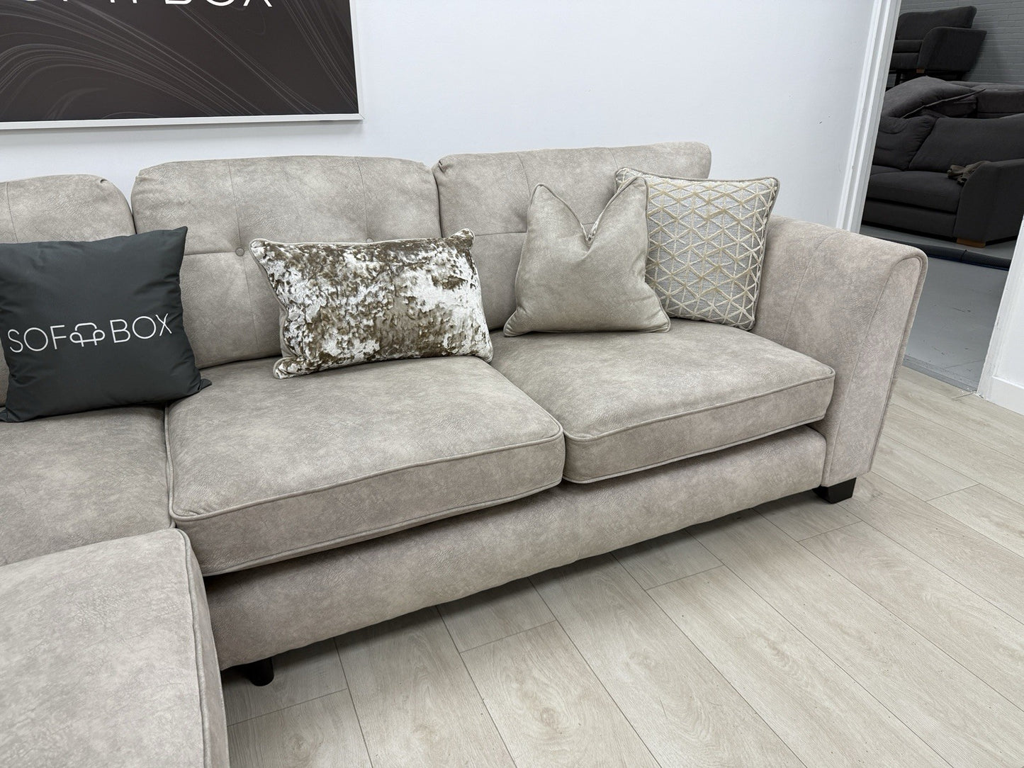 Furniture Village Ariana Formal Back Corner Sofa In Cream