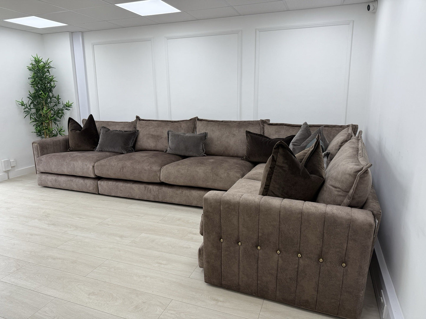 DFS Devine XL Corner Sofa In Chocolate