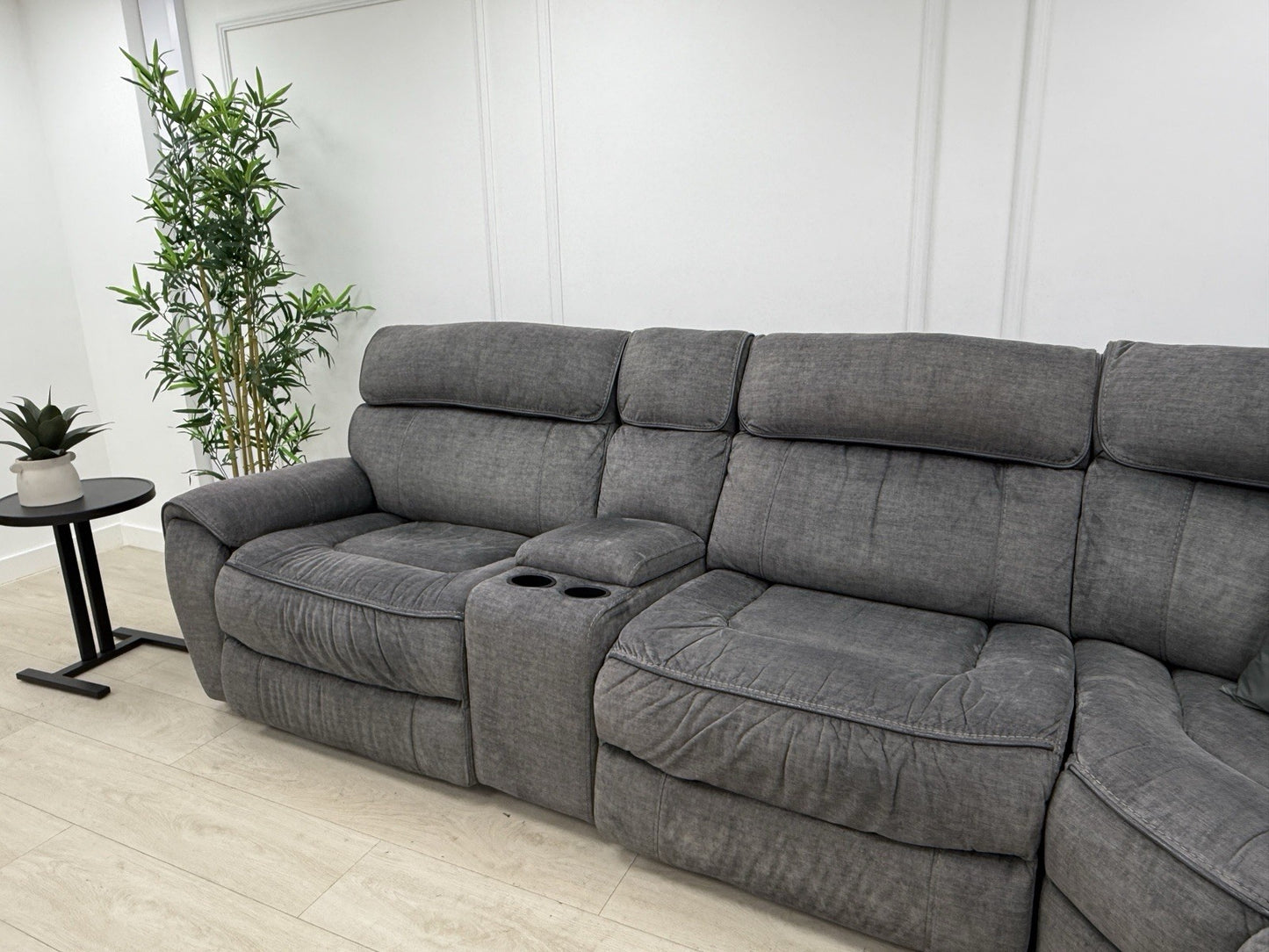 Harveys Brooklyn Power Recliner Corner Sofa In Charcoal Grey