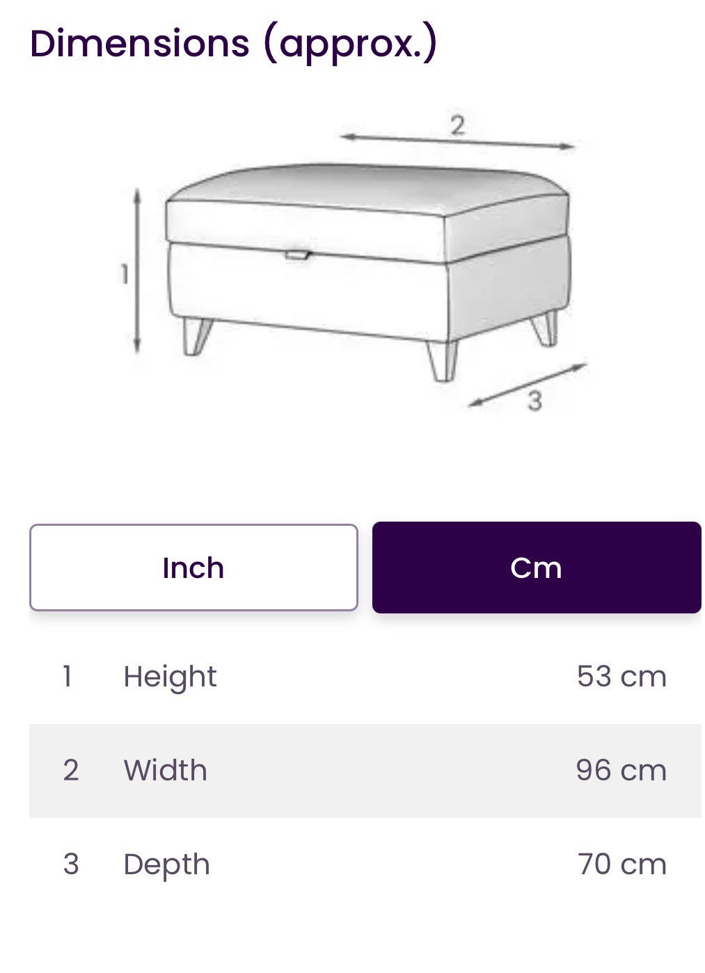 DFS Devine Self Piped Storage Footstool In Chocolate Combination