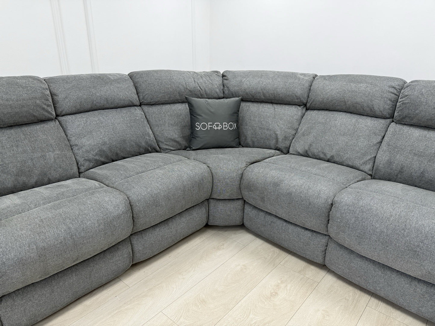 Furniture Village Moreno Power Recliner Corner Sofa In Charcoal Grey