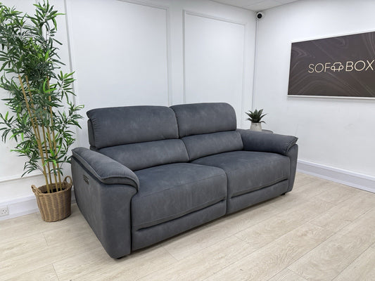 Sofology The Hugo 2.5 Seater Power Recliner/Headrest Sofa In Charcoal Flecked