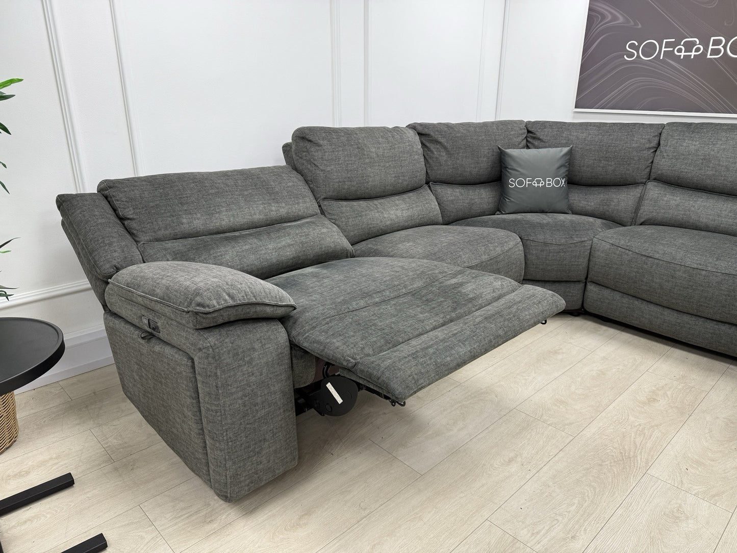 DFS Iverson Power Recliner Corner Sofa In Dark Grey