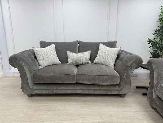 Sofology Highgrove 3 Seater Sofas Set In Grey Chenille Fabric