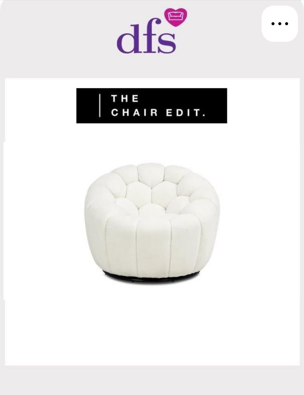DFS Honeycomb Swivel Accent Chair In White Teddy Fabric
