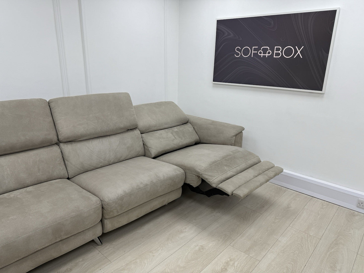 DFS Tahiti XL Power Recliner Corner Sofa In Stone