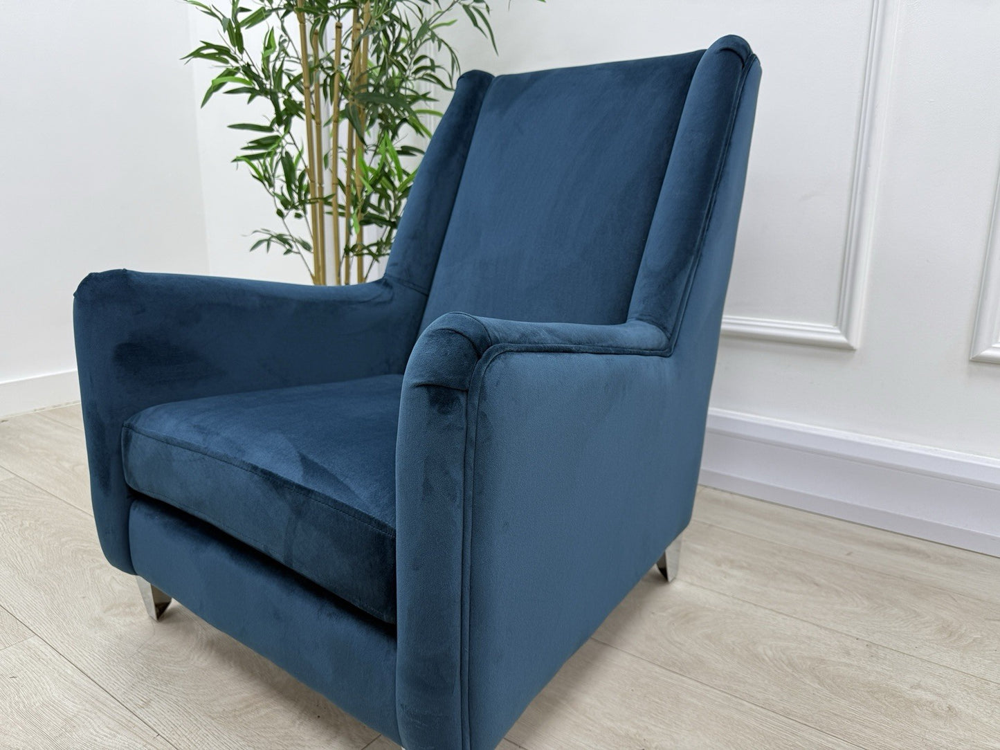 DFS Peace Accent Chair In Blue Velvet