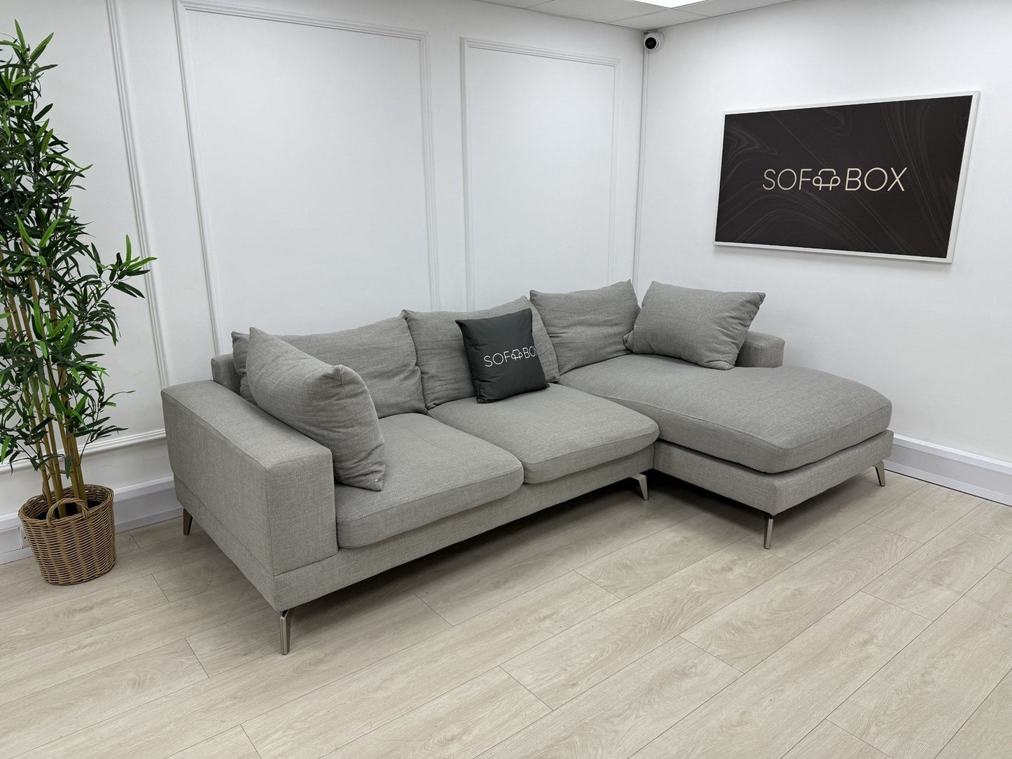 Sofology Cedar Corner Sofa In Light Grey