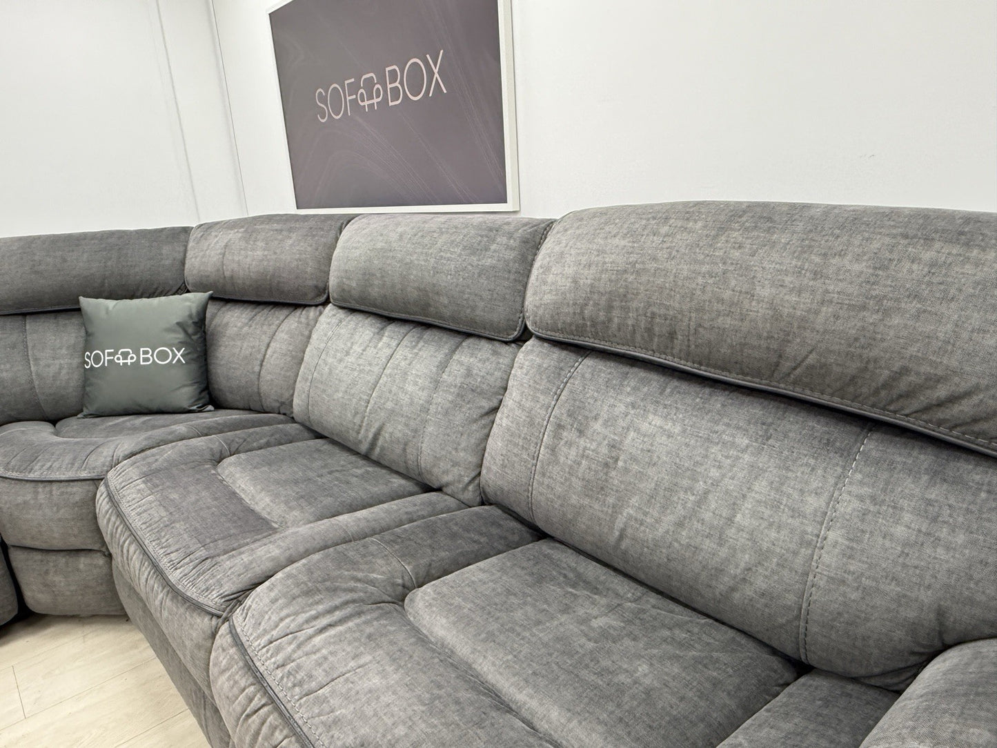 Harveys Brooklyn Power Recliner Corner Sofa In Charcoal Grey