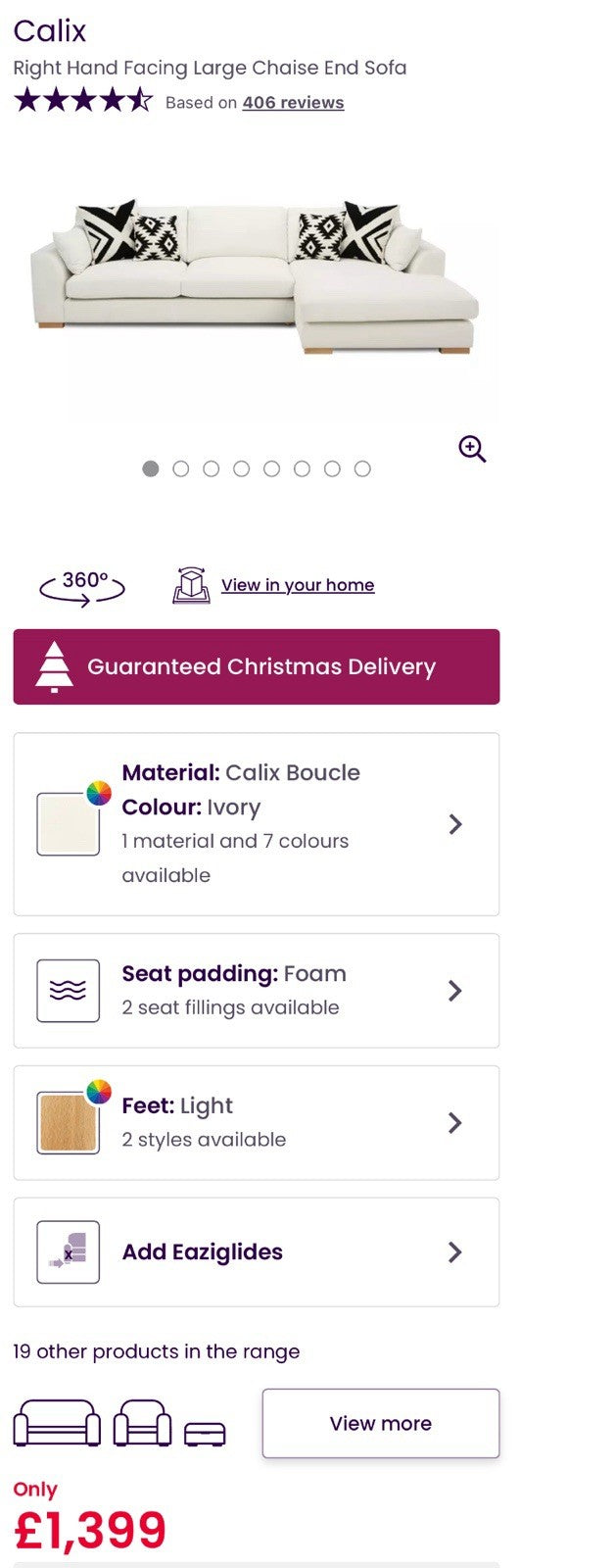 DFS Calix Boucle Corner Sofa & Accent Chair Set In Ivory